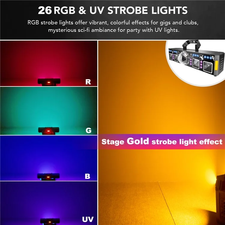5 In 1 Stage Laser Light 120 Patterns for KTV Bar Party Atmosphere Lamp UV Projection Disco Ball