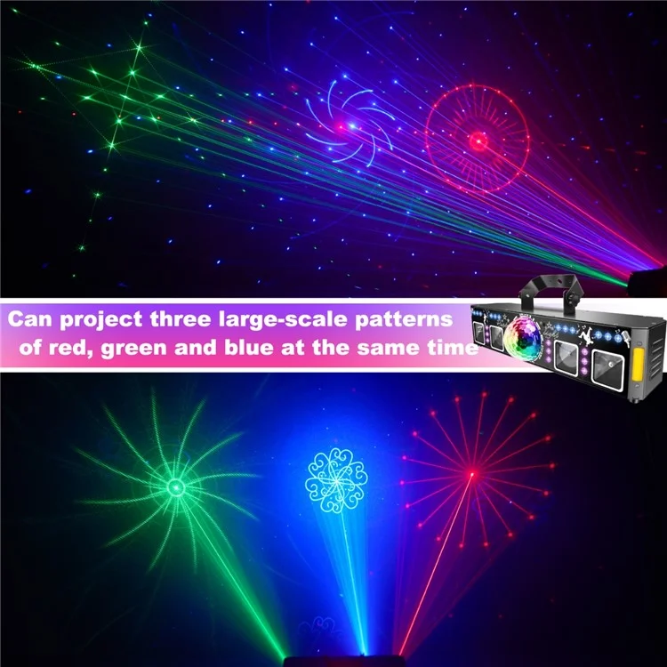 5 In 1 Stage Laser Light 120 Patterns for KTV Bar Party Atmosphere Lamp UV Projection Disco Ball