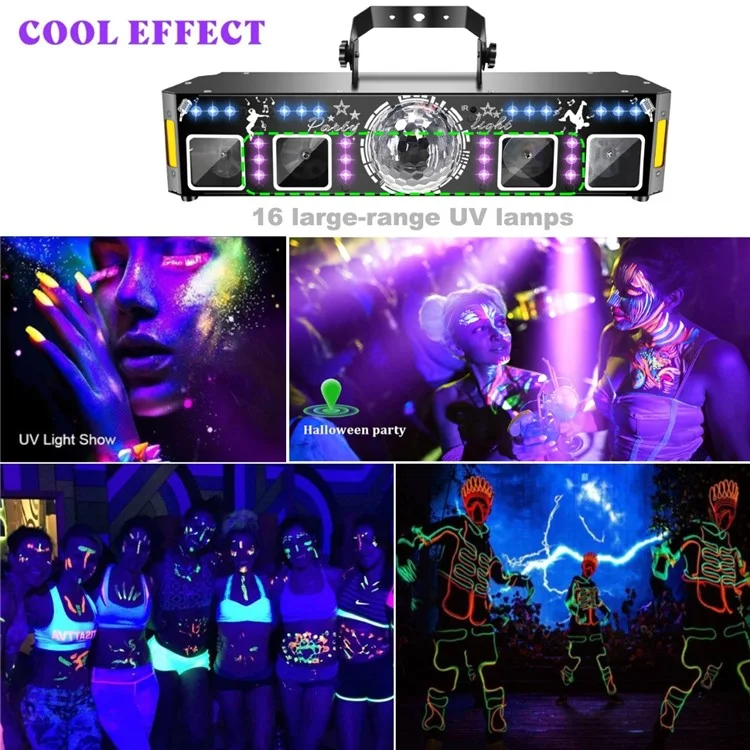 5 In 1 Stage Laser Light 120 Patterns for KTV Bar Party Atmosphere Lamp UV Projection Disco Ball