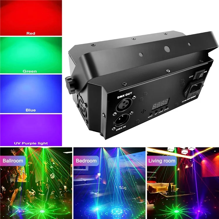 21 Eye DJ Disco Laser Light 64 Patterns Projector KTV Bar Party RGB + UV Atmosphere Lamp