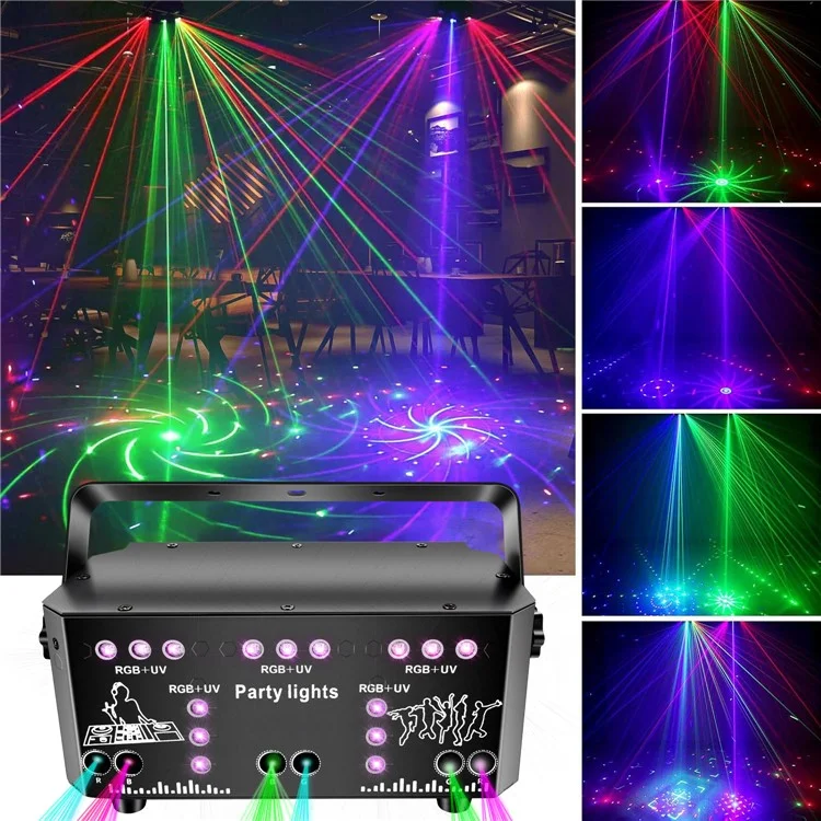 21 Eye DJ Disco Laser Light 64 Patterns Projector KTV Bar Party RGB + UV Atmosphere Lamp