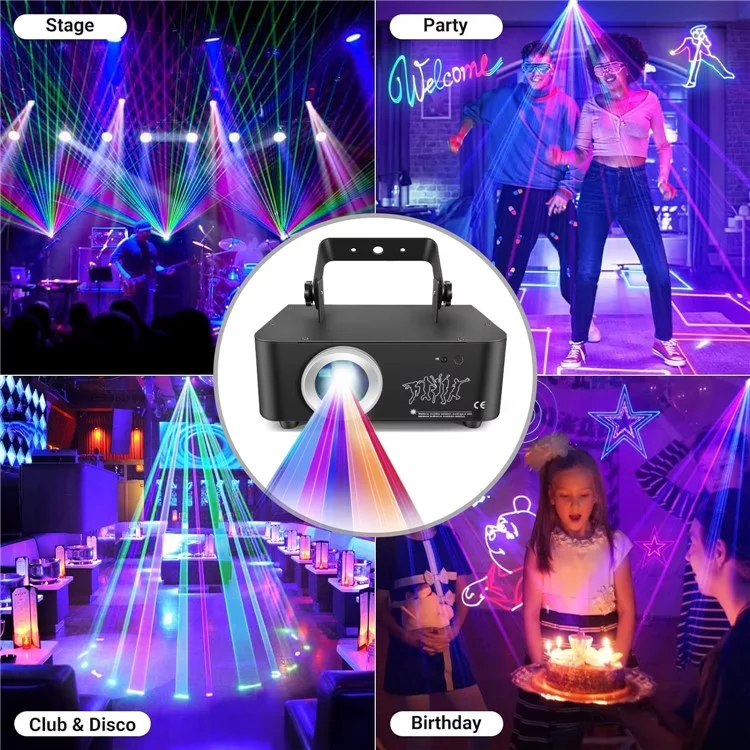 3D Full Color Animation Laser Light 500MW Cartoon Pattern Stage KTV Bar Projector Lamp with Remote Control