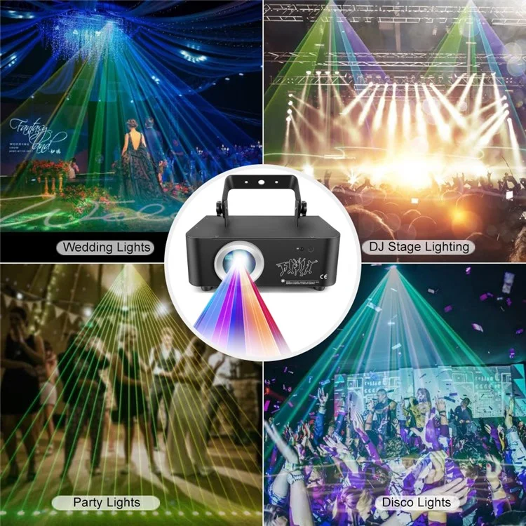 3D Full Color Animation Laser Light 500MW Cartoon Pattern Stage KTV Bar Projector Lamp with Remote Control