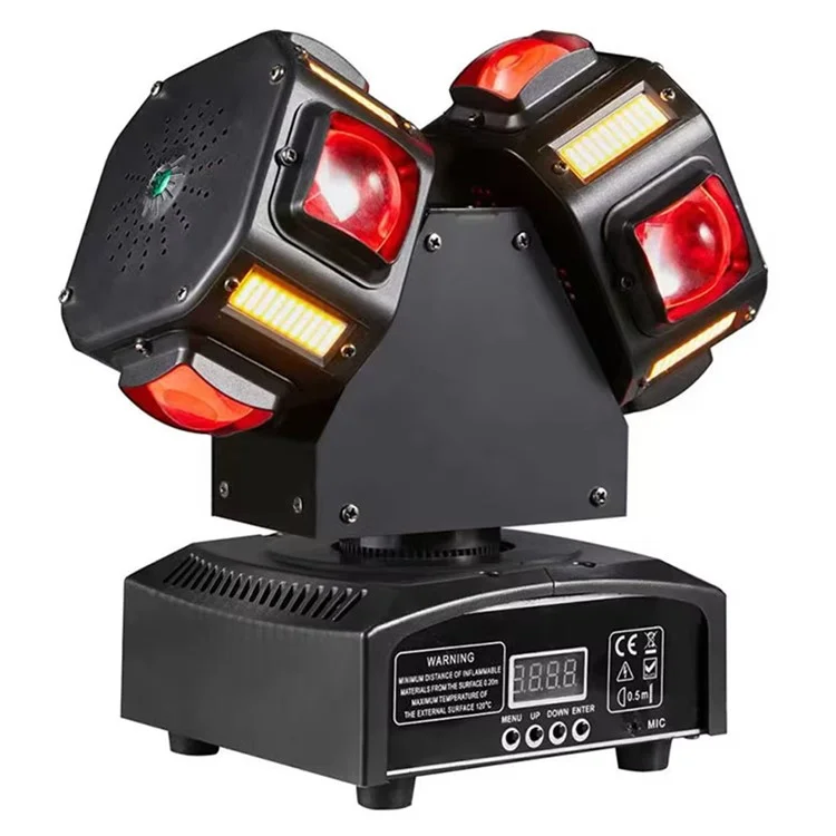 Dual Arm Moving Head 7 Colors Beam Infinite Rotation Strobe Light for KTV Party Bar Disco Projection Lamp