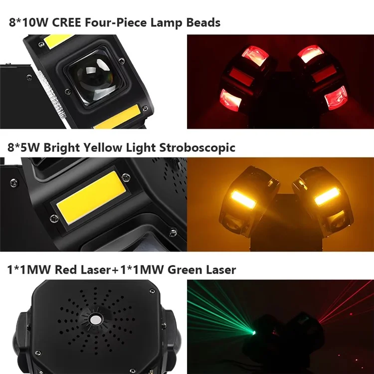 Dual Arm Moving Head 7 Colors Beam Infinite Rotation Strobe Light for KTV Party Bar Disco Projection Lamp