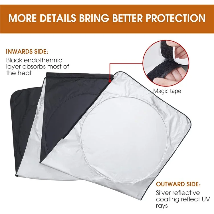 Parasol grande de 420 x 92 cm para camión, visera plegable protectora contra el sol para parabrisas y ventana lateral, resistente