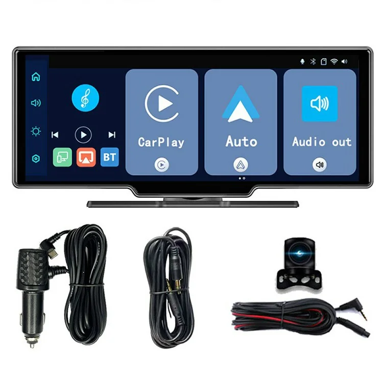 Pantalla táctil para salpicadero de coche de 10,26 pulgadas con CarPlay, Android Auto, transmisor FM y cámara de visión trasera