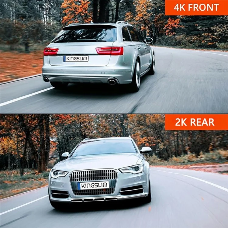 A5 4K Front 2K Rear Car Dash Cam 3 Inch Dual Lens WiFi Smartphone Connection Vehicle Parking Recorder