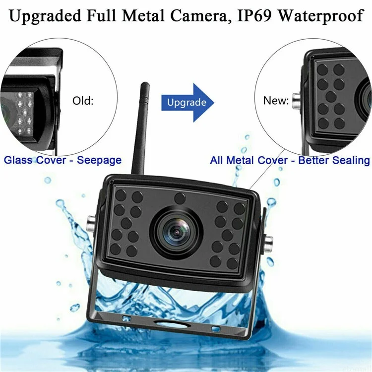 W105 Per Veicolo Telecamera di Retromarcia Wireless 18 LED Visione Notturna HD 1080P IP67 Impermeabile Ampio Angolo WiFi Cam