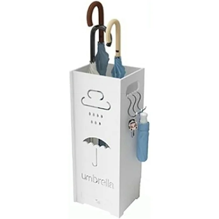 YSJ-02 Umbrella Stand Rack with Drip Tray / Hooks Storage Holder for Home  /  Hotel  /  Office  /  Lobby