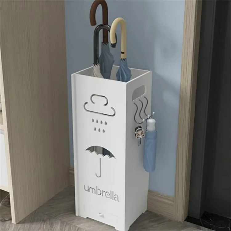 YSJ-02 Umbrella Stand Rack with Drip Tray / Hooks Storage Holder for Home  /  Hotel  /  Office  /  Lobby
