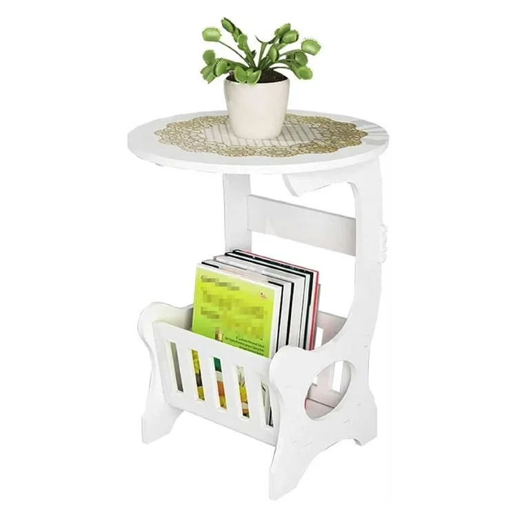 22 x 20 x 44cm Mini Round Side Table Nightstand End Table for Living Room Bedroom Space Saving