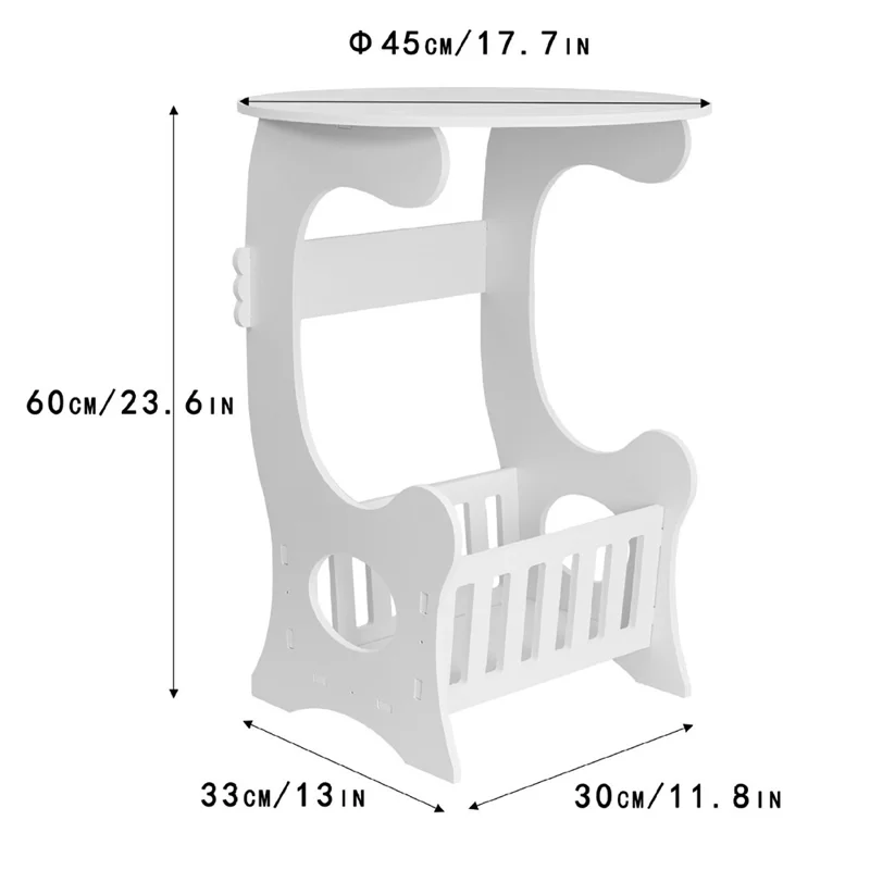 33 x 30 x 60cm Mini Round Side Table Nightstand End Table for Living Room Bedroom Space Saving