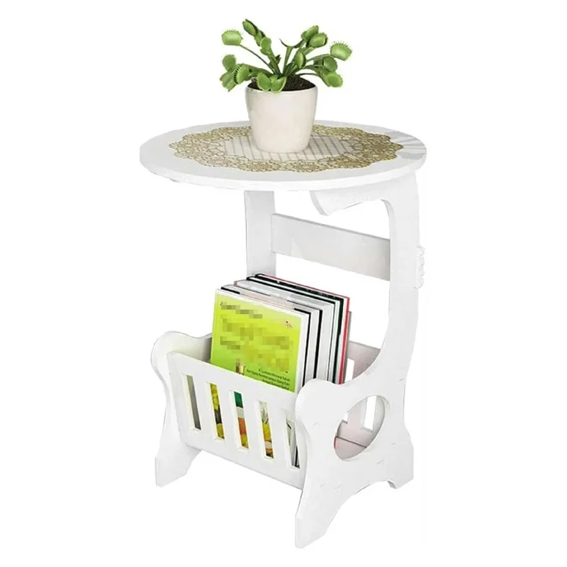 33 x 30 x 60cm Mini Round Side Table Nightstand End Table for Living Room Bedroom Space Saving