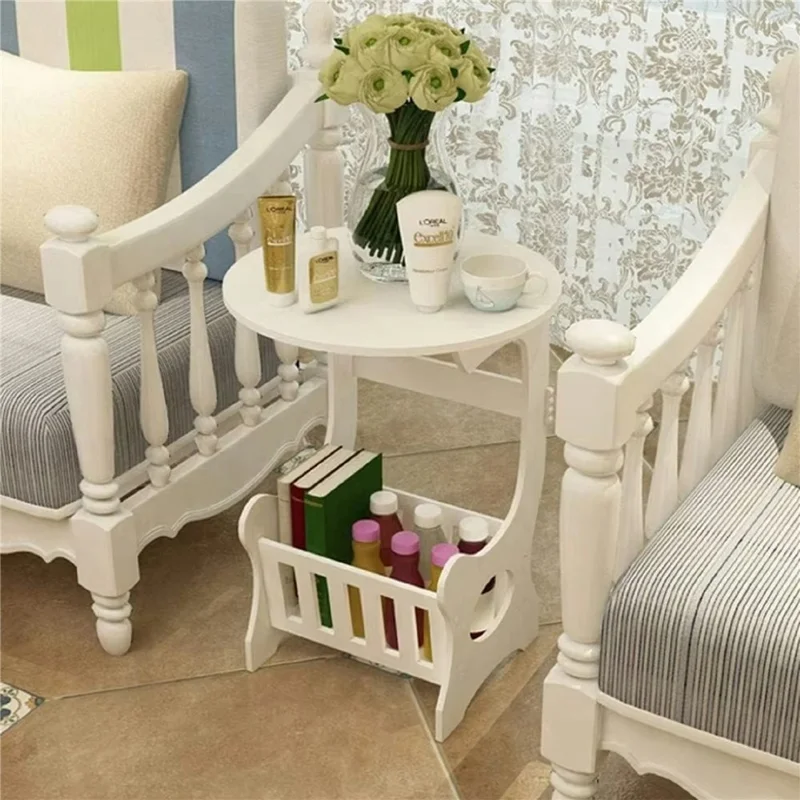 33 x 30 x 60cm Mini Round Side Table Nightstand End Table for Living Room Bedroom Space Saving