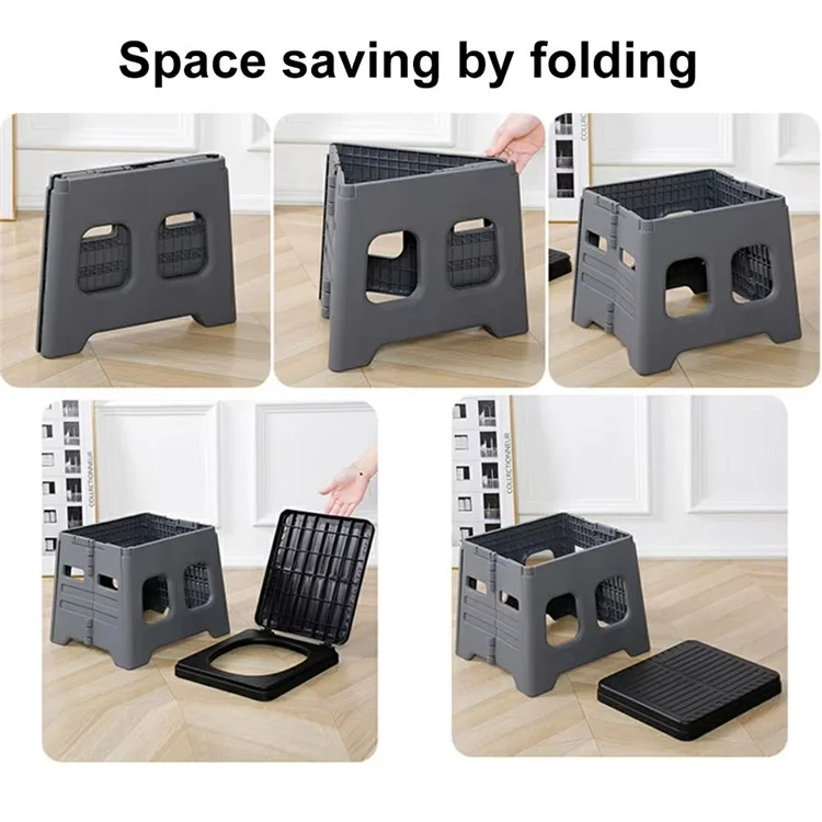 Sedile WC pieghevole portatile per viaggi in auto Risparmio di spazio Sedia da campeggio all'aperto con coperchio - Grigio