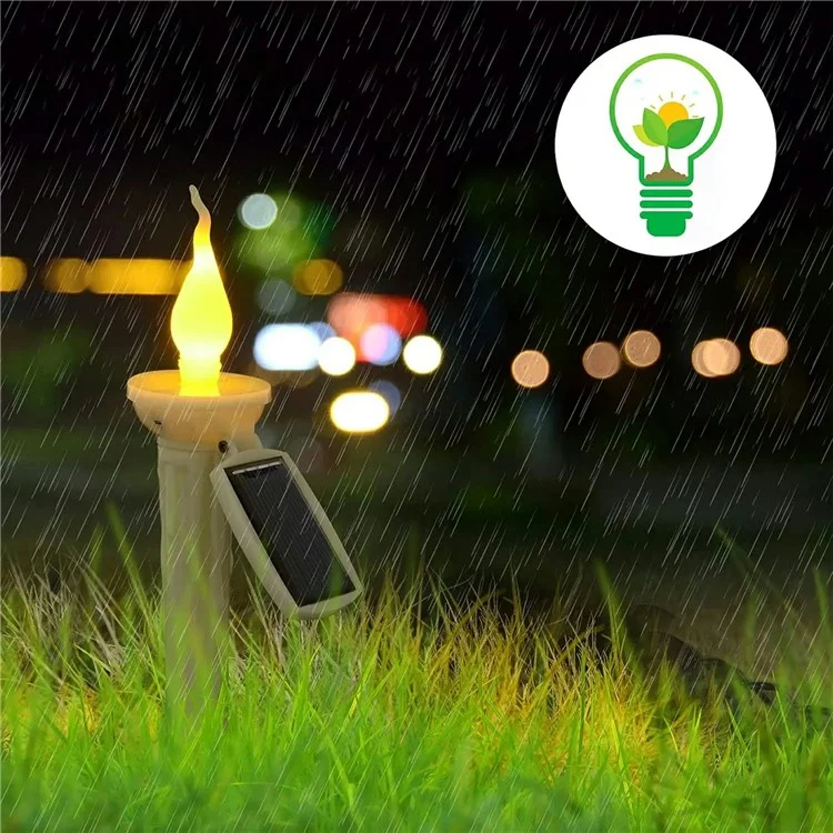 4 Peças de Luzes de Vela Solar para Exterior LED Lâmpadas de Estaca para Jardim Decoração de Halloween para Gramado / Pátio / Quintal