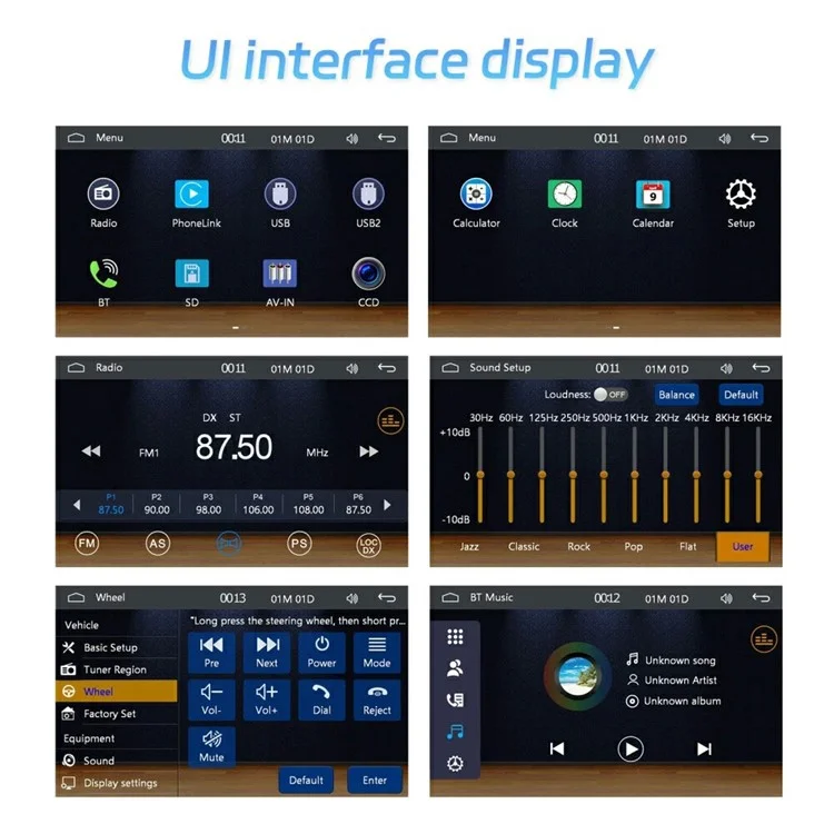 F7805C Wired CarPlay 4.1 Inch Touch Screen MP5 Car Radio Bluetooth-Compatible SD AUX USB 7 Color Lights Multimedia Player