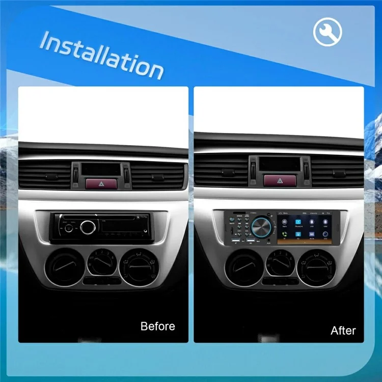 F7805C Wired CarPlay 4.1 Inch Touch Screen MP5 Car Radio Bluetooth-Compatible SD AUX USB 7 Color Lights Multimedia Player