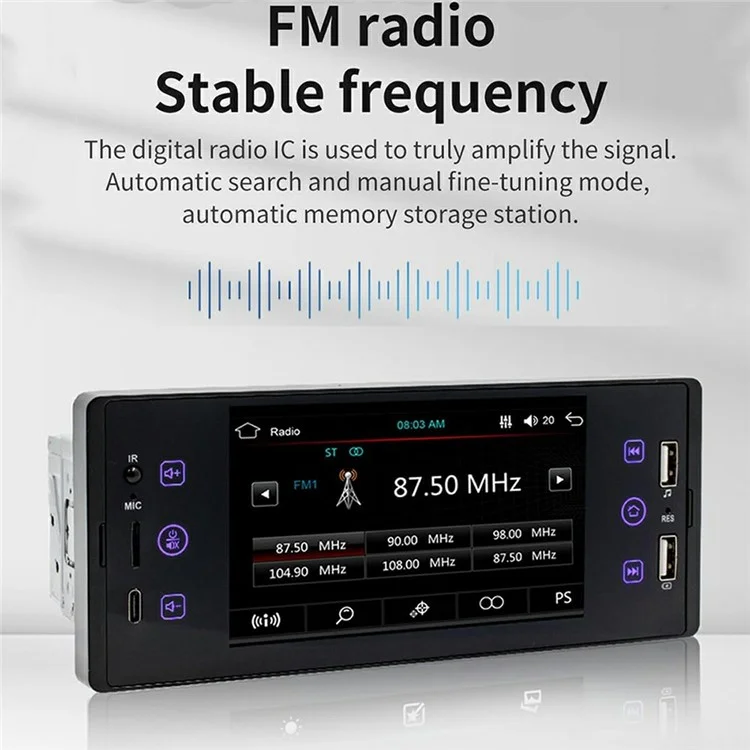 SW-150 5 Inch Touch Screen FM Radio MP5 Lossless Audio Bluetooth-Compatible Car Multimedia Player