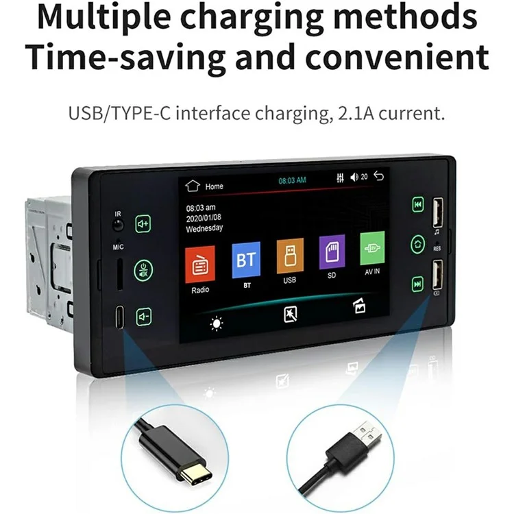 SW-150 5 Inch Touch Screen FM Radio MP5 Lossless Audio Bluetooth-Compatible Car Multimedia Player