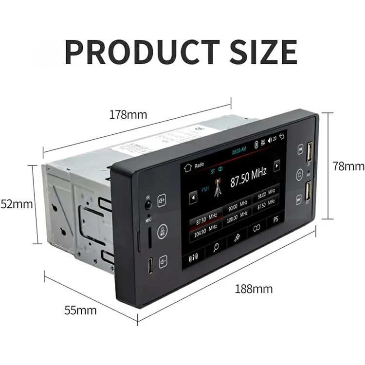 SW-150 5 Inch Touch Screen FM Radio MP5 Lossless Audio Bluetooth-Compatible Car Multimedia Player