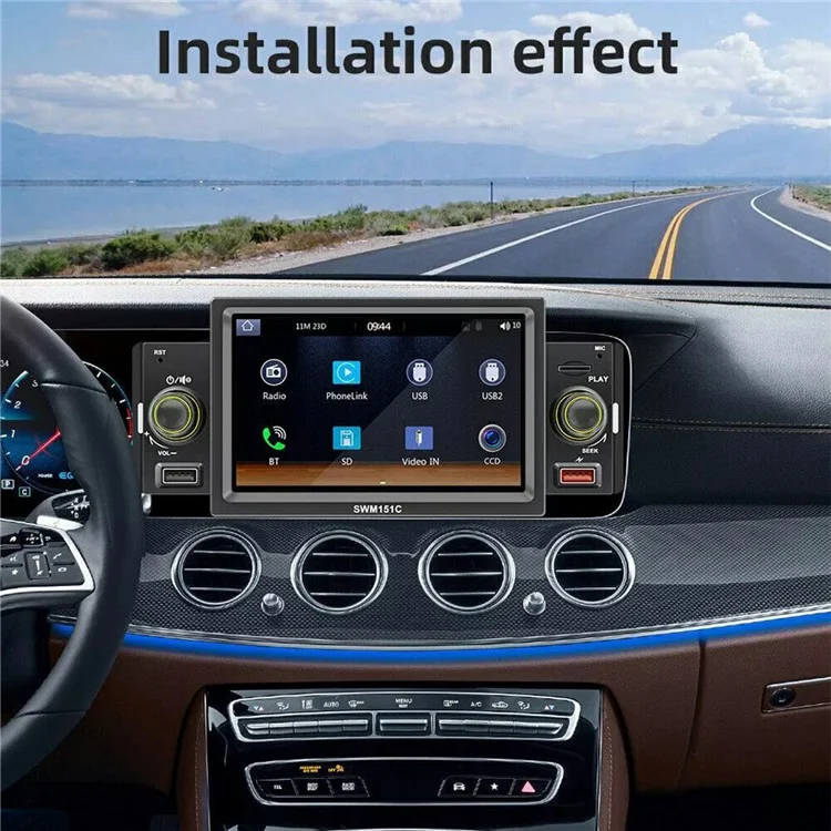 SW-151C 5 Inch Touch Screen MP5 Car Radio Wired CarPlay Android Auto Bluetooth-Compatible Multimedia Player