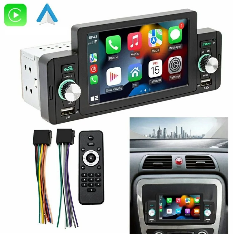 SW-151C Wired CarPlay 5 Inch Touch Screen MP5 Car Radio Bluetooth-Compatible Multimedia Player