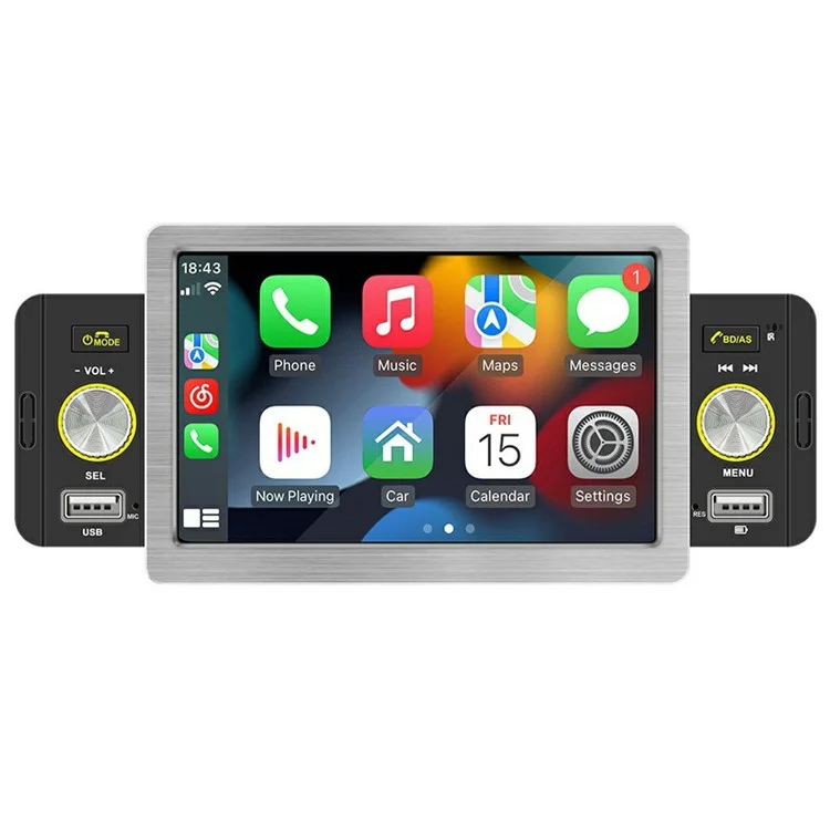158C Wired CarPlay 5 Inch Touch Screen MP5 Player Radio Bluetooth-Compatible Car Multimedia Player