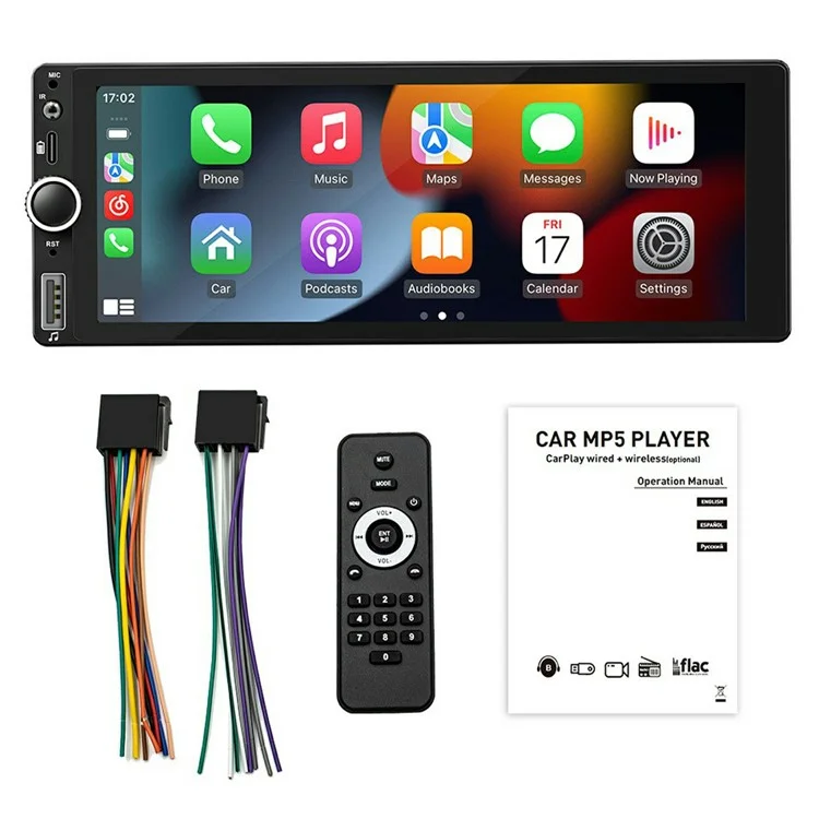 F6021W 6.86 Inch Wireless CarPlay Android Auto MP5 Player Car HD Backup Camera Navigation System