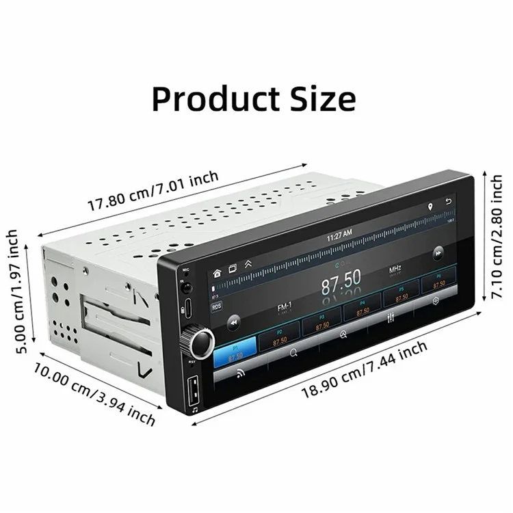 F6021W 6.86 Inch Wireless CarPlay Android Auto MP5 Player Car HD Backup Camera Navigation System