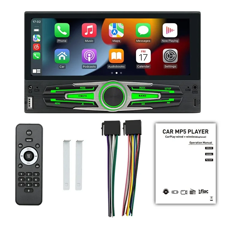 F6051C 6.86 Inch Wireless CarPlay Android Auto Car MP5 Multimedia Player Display