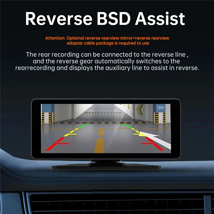 V5312 8.1 Inch Portable Wireless CarPlay AHD Dash Cam Car Navigation Front and Rear Recording Camera