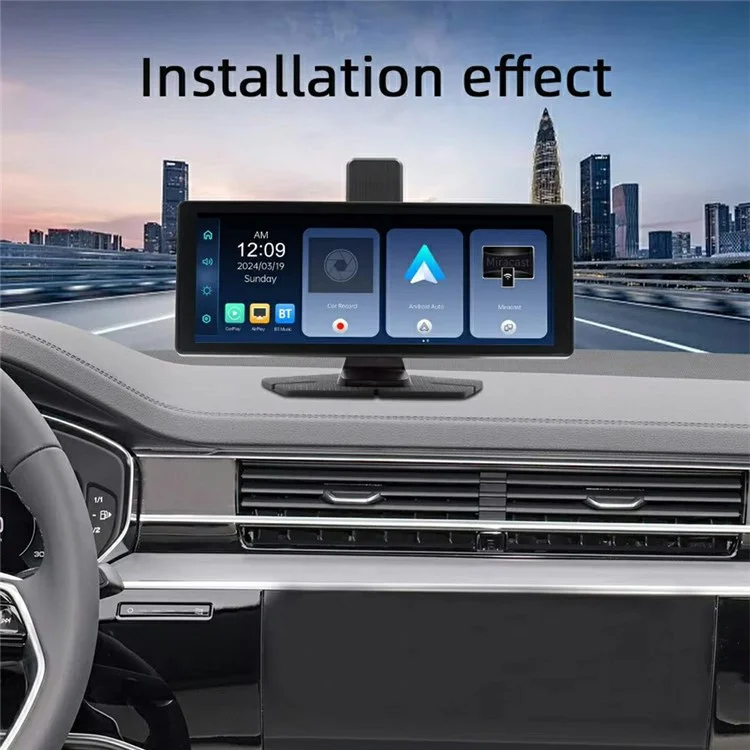 V5311 10.26 Inch AHD Portable Wireless CarPlay Dash Cam Front / Rear Dual Recording Car Navigation System
