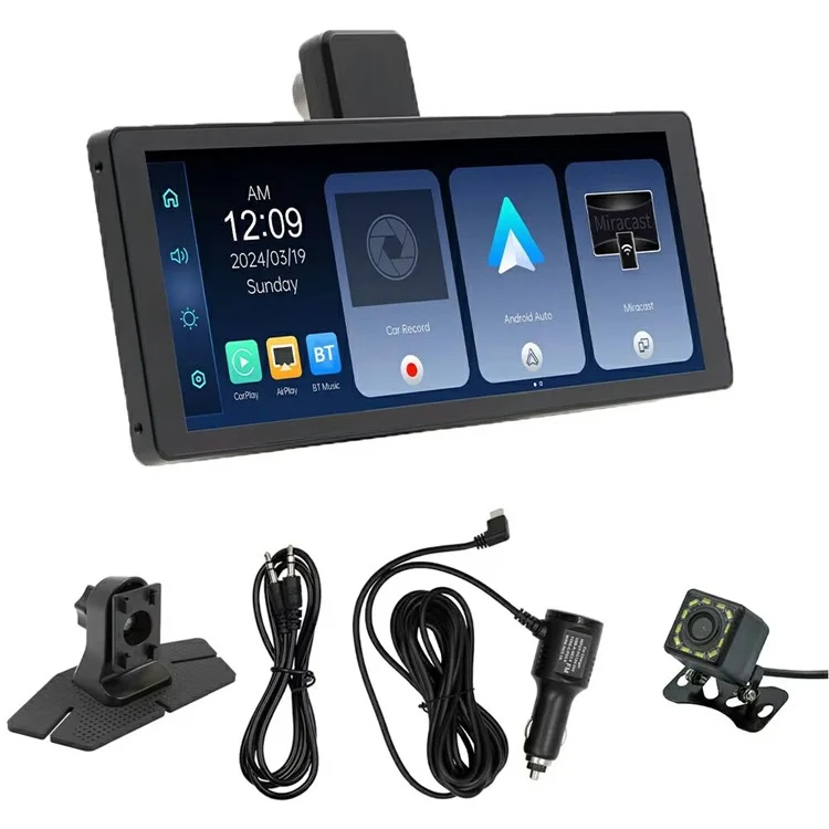 V5311 10.26 Inch AHD Portable Wireless CarPlay Dash Cam Front / Rear Dual Recording Car Navigation System