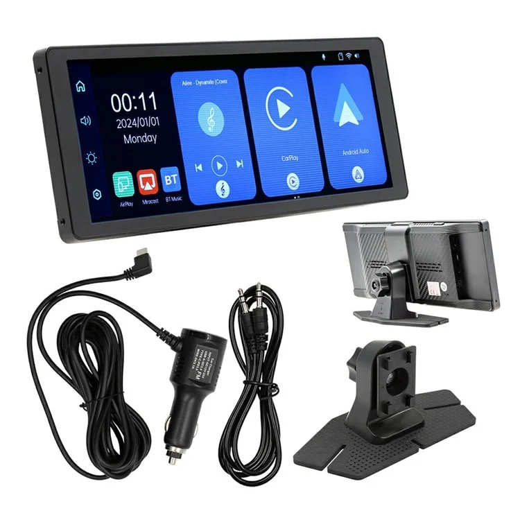 V5311 10.26 Inch Wireless CarPlay Dashcam Front Recording Car AHD Portable Navigation System