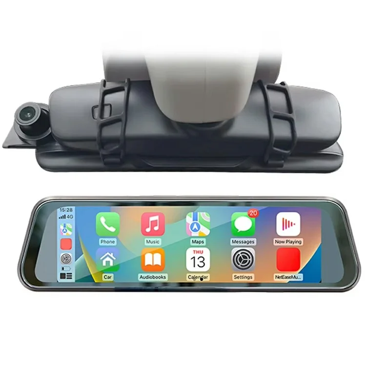 B5319R Carplay Espejo retrovisor compatible con Bluetooth de 9,36 pulgadas Cámara de salpicadero con pantalla grande HD y cámara de retroceso