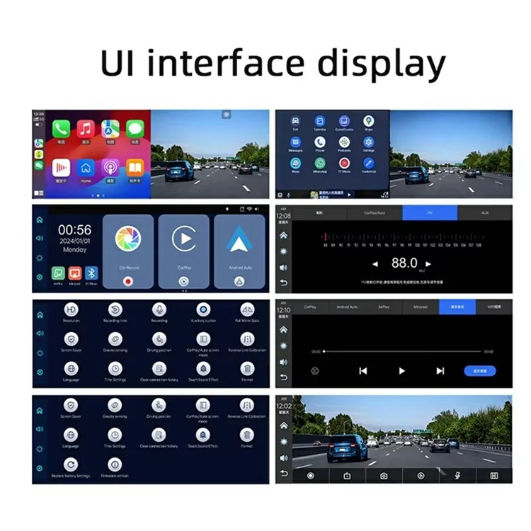 V5312 8.1 Inch Portable Wireless CarPlay AHD Dash Cam Car Navigation Front Recording Driving Recorder
