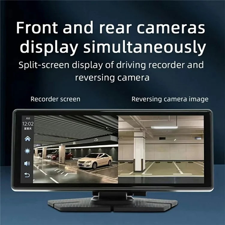 V5312 8.1 Inch Portable Wireless CarPlay AHD Dash Cam Car Navigation Front Recording Driving Recorder