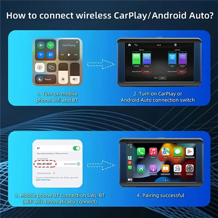 10.26 Inch Wireless CarPlay Portable Car MP5 Player Built In Dash Cam Android Auto Bluetooth-Compatible FM Transmitter