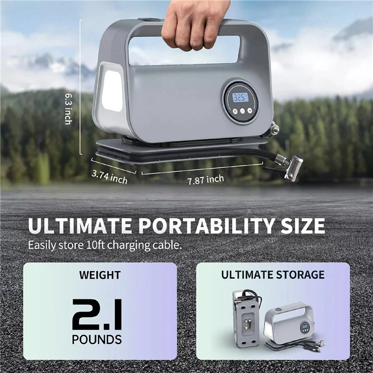 22 Cylinder Digital Display Car Air Pump Portable Compressor Multifunction Tire Inflator