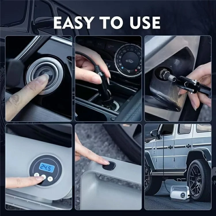 22 Cylinder Digital Display Car Air Pump Portable Compressor Multifunction Tire Inflator