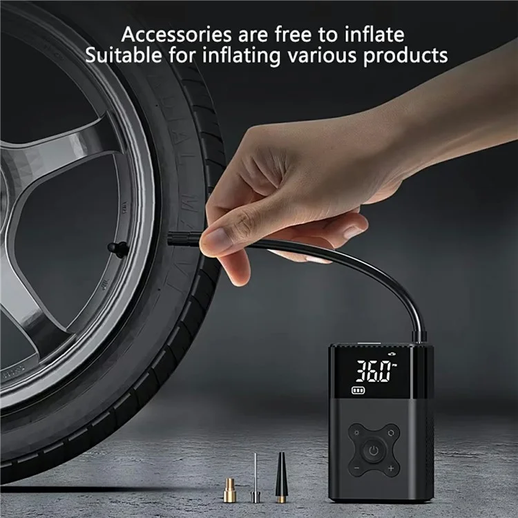 CQB-B5-01 Bomba de aire inalámbrica para automóvil con pantalla digital portátil 19 Inflador de neumáticos eléctrico inteligente