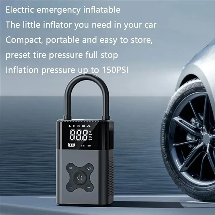 CQB-B5-01 Bomba de aire inalámbrica para automóvil con pantalla digital portátil 19 Inflador de neumáticos eléctrico inteligente