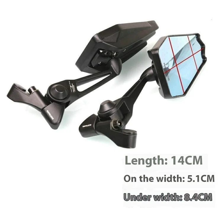 1 Pair Universal Motorcycle Handlebar Rearview Mirrors Convex Wide Angle Anti Glare Side Mirrors