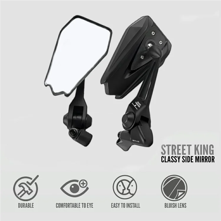 1 Pair Universal Motorcycle Handlebar Rearview Mirrors Convex Wide Angle Anti Glare Side Mirrors