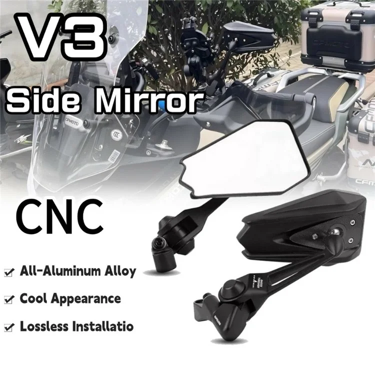 1 Pair Universal Motorcycle Handlebar Rearview Mirrors Convex Wide Angle Anti Glare Side Mirrors