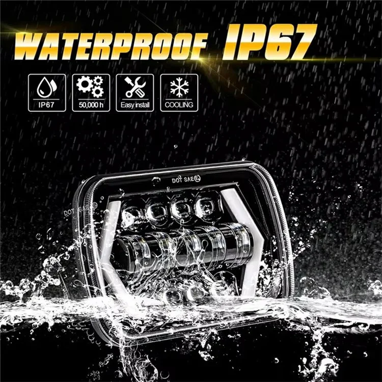 7-дюймовая фара со светодиодной стрельчатой оптикой, IP67, водонепроницаемая, для дневного света автомобиля