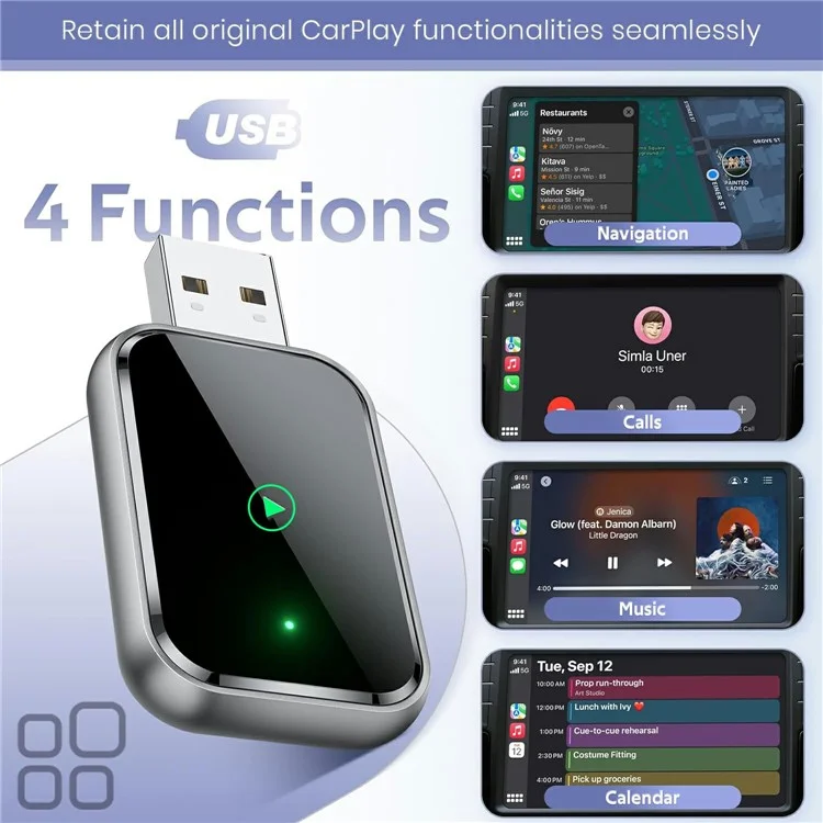Wireless CarPlay Adapter Android Auto USB Dongle Plug and Play 2 In 1 5G WiFi Smart AI Box
