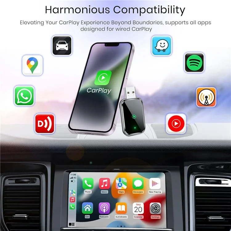 Wireless CarPlay Adapter Android Auto USB Dongle Plug and Play 2 In 1 5G WiFi Smart AI Box